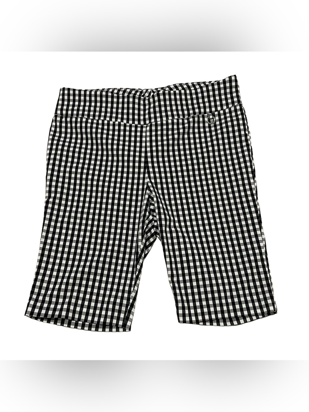 Rafaella Black and White Gingham Bermuda Shorts